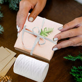 Raffia Ribbon, Christmas Gift Wrapping Raffia Paper String Ribbon Packing Paper Twine for Craft DIY Supply Christmas, 328ft White - Rear View
