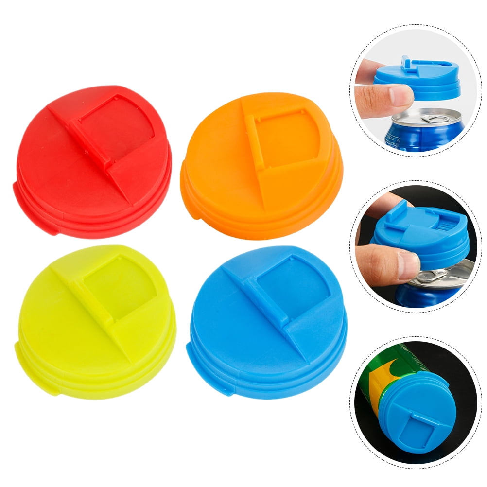 4pcs Soda Can Lids Plastic Leakproof Soda Can Covers Sealing Soda Can Covers 5.80X5.80X1.60CM Assorted Color