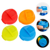 4pcs Soda Can Lids Plastic Leakproof Soda Can Covers Sealing Soda Can Covers 5.80X5.80X1.60CM Assorted Color - Top-Down View