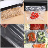 Vacuum Sealer Bags 2 Rolls Transparent Food Storage Bags 196.5x11x0.04 Inches and Reusable 500.00X28.00X0.10CM Transparent - Front View