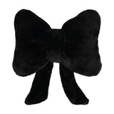 Bow Shaped Throw Pillow Soft Stuffed Bow Christmas Decorations Soft Furry Bow Throw Pillows Cute Bowknot Plush Pillow Home Decor for Couch Living Room Bed Black