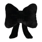 Bow Shaped Throw Pillow Soft Stuffed Bow Christmas Decorations Soft Furry Bow Throw Pillows Cute Bowknot Plush Pillow Home Decor for Couch Living Room Bed Black