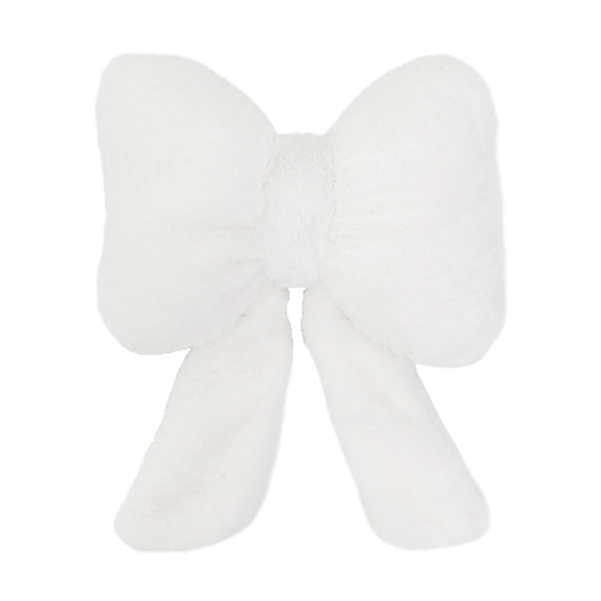 Bow Shaped Throw Pillow Soft Stuffed Bow Christmas Decorations Soft Furry Bow Throw Pillows Cute Bowknot Plush Pillow Home Decor for Couch Living Room Bed White