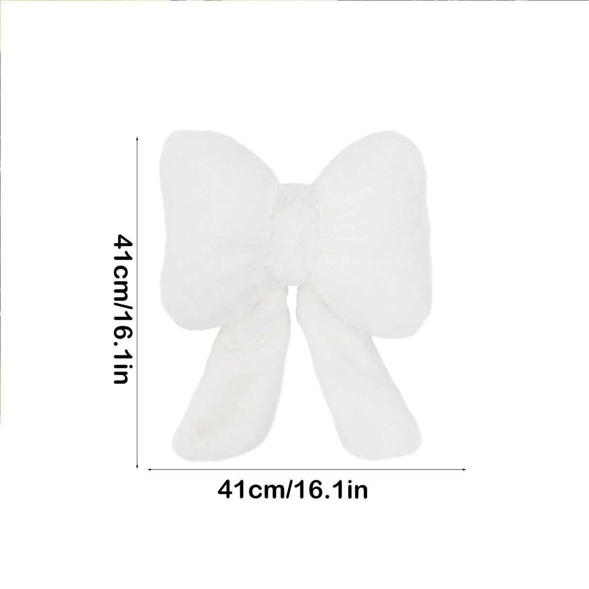 Bow Shaped Throw Pillow Soft Stuffed Bow Christmas Decorations Soft Furry Bow Throw Pillows Cute Bowknot Plush Pillow Home Decor for Couch Living Room Bed White