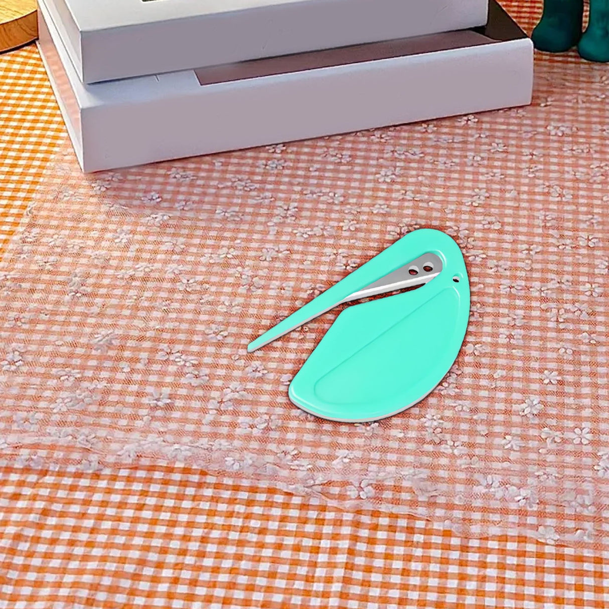 Letter Opener Envelope Slitter, Envelope Opener, Mail Opener, Wrapping Paper Cutter, Package Opener Green