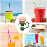 Rose Straw Toppers 10mm, Pink Flower Straw Covers Straw Tips for Tumblers Cup Accessories Tumbler Accessories Beige