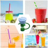 Rose Straw Toppers 10mm, Pink Flower Straw Covers Straw Tips for Tumblers Cup Accessories Tumbler Accessories Blue