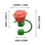 Rose Straw Toppers 10mm, Pink Flower Straw Covers Straw Tips for Tumblers Cup Accessories Tumbler Accessories Orange