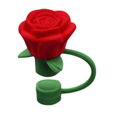 Rose Straw Toppers 10mm, Pink Flower Straw Covers Straw Tips for Tumblers Cup Accessories Tumbler Accessories Red