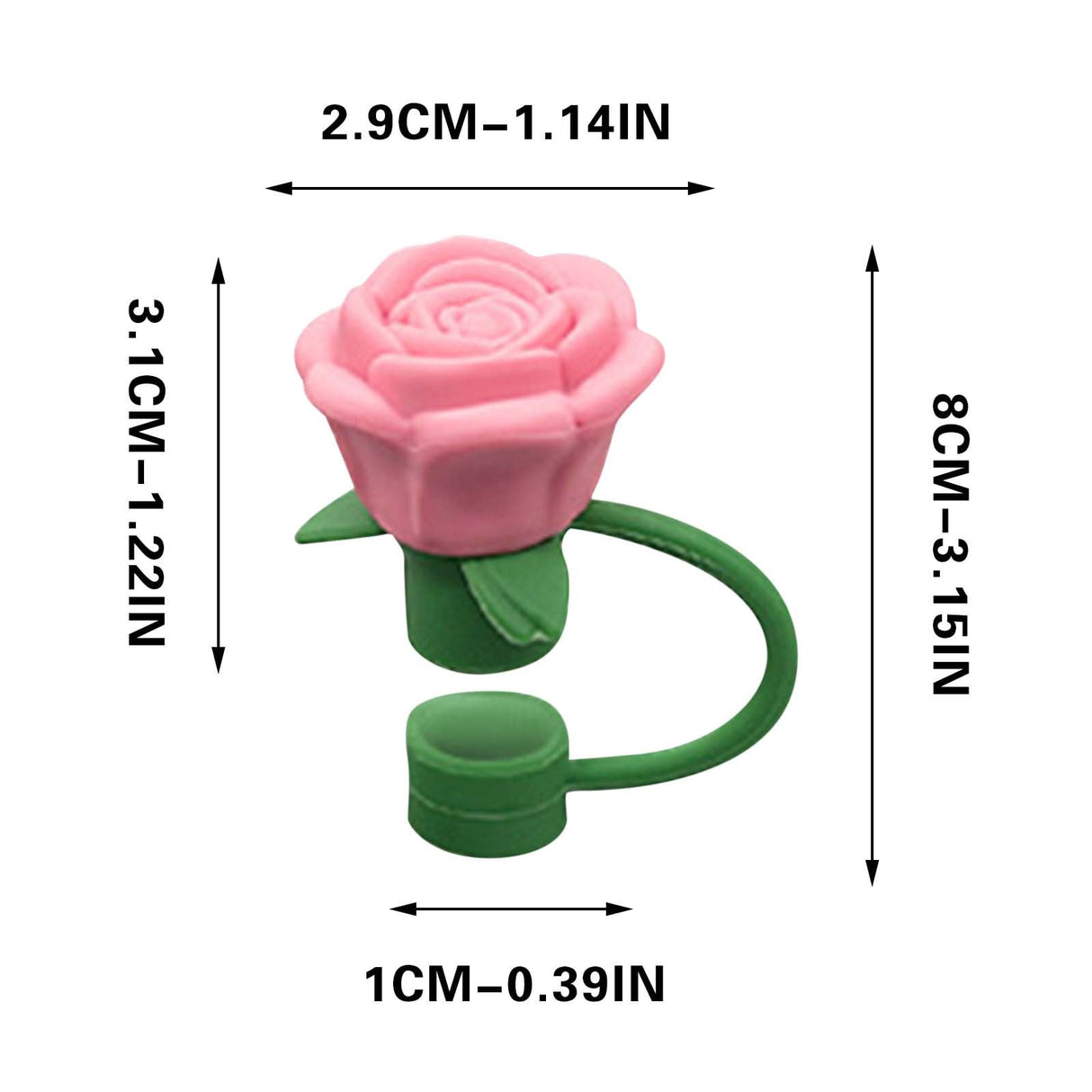 Rose Straw Toppers 10mm, Pink Flower Straw Covers Straw Tips for Tumblers Cup Accessories Tumbler Accessories Watermelon Red