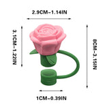 Rose Straw Toppers 10mm, Pink Flower Straw Covers Straw Tips for Tumblers Cup Accessories Tumbler Accessories Watermelon Red