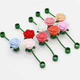 Rose Straw Toppers 10mm, Pink Flower Straw Covers Straw Tips for Tumblers Cup Accessories Tumbler Accessories White