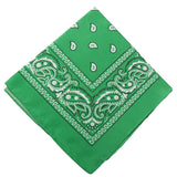 22 inch Cotton Paisley Bandana Multi Colored Set Cowboy Bandana Head Scarf Double-sided for Men & Women Green