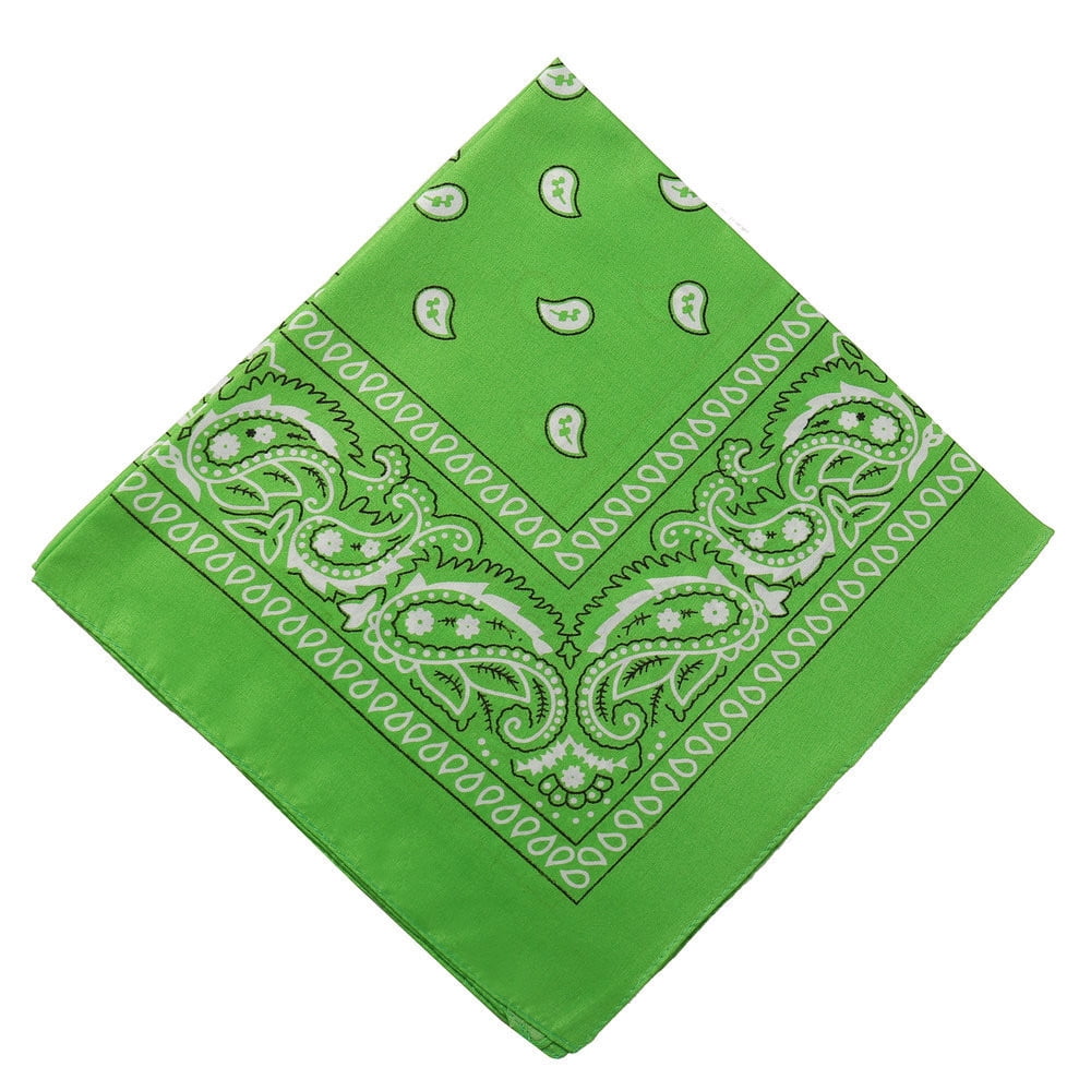 22 inch Cotton Paisley Bandana Multi Colored Set Cowboy Bandana Head Scarf Double-sided for Men & Women Olive Green