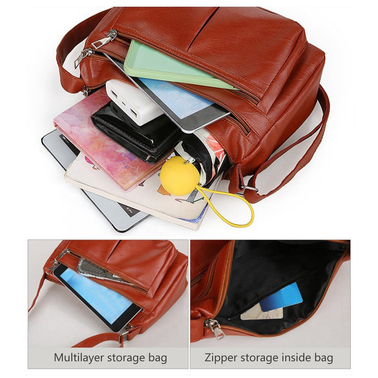 Purses for Women Soft PU Leather Shoulder Bag Ladies Crossbody Purse and handbags Lightweight Pocketbook Brown
