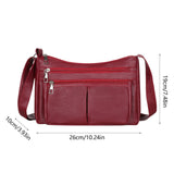 Purses for Women Soft PU Leather Shoulder Bag Ladies Crossbody Purse and handbags Lightweight Pocketbook Red - Front View