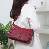 Purses for Women Soft PU Leather Shoulder Bag Ladies Crossbody Purse and handbags Lightweight Pocketbook Red - Side View