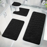 Bathroom Rugs Sets 4 Piece, Non Slip Memory Foam Bathroom Rugs, Machine Wash Bathroom Mat Set, Water Absorbent Bath Rug Set for Tub, Toilet and Floor 40*50cmU/15.7*19.7in 50*80cm/19.7*31.5in 50*100cm/19.7*39.3in lid38*40cm/14.9*15.7in I