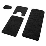 Bathroom Rugs Sets 4 Piece, Non Slip Memory Foam Bathroom Rugs, Machine Wash Bathroom Mat Set, Water Absorbent Bath Rug Set for Tub, Toilet and Floor 40*50cmU/15.7*19.7in 50*80cm/19.7*31.5in 50*100cm/19.7*39.3in lid38*40cm/14.9*15.7in I - Front View