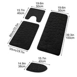 Bathroom Rugs Sets 4 Piece, Non Slip Memory Foam Bathroom Rugs, Machine Wash Bathroom Mat Set, Water Absorbent Bath Rug Set for Tub, Toilet and Floor 40*50cmU/15.7*19.7in 50*80cm/19.7*31.5in 50*100cm/19.7*39.3in lid38*40cm/14.9*15.7in I