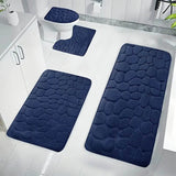 Bathroom Rugs Sets 4 Piece, Non Slip Memory Foam Bathroom Rugs, Machine Wash Bathroom Mat Set, Water Absorbent Bath Rug Set for Tub, Toilet and Floor 40*50cmU/15.7*19.7in 50*80cm/19.7*31.5in 50*100cm/19.7*39.3in lid38*40cm/14.9*15.7in J