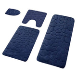 Bathroom Rugs Sets 4 Piece, Non Slip Memory Foam Bathroom Rugs, Machine Wash Bathroom Mat Set, Water Absorbent Bath Rug Set for Tub, Toilet and Floor 40*50cmU/15.7*19.7in 50*80cm/19.7*31.5in 50*100cm/19.7*39.3in lid38*40cm/14.9*15.7in J - Front View