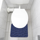Bathroom Rugs Sets 4 Piece, Non Slip Memory Foam Bathroom Rugs, Machine Wash Bathroom Mat Set, Water Absorbent Bath Rug Set for Tub, Toilet and Floor 40*50cmU/15.7*19.7in 50*80cm/19.7*31.5in 50*100cm/19.7*39.3in lid38*40cm/14.9*15.7in J - Close-Up Angle