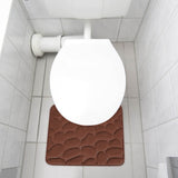 Bathroom Rugs Sets 4 Piece, Non Slip Memory Foam Bathroom Rugs, Machine Wash Bathroom Mat Set, Water Absorbent Bath Rug Set for Tub, Toilet and Floor 40*50cmU/15.7*19.7in 50*80cm/19.7*31.5in 50*100cm/19.7*39.3in lid38*40cm/14.9*15.7in K - Rear View