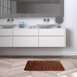 Bathroom Rugs Sets 4 Piece, Non Slip Memory Foam Bathroom Rugs, Machine Wash Bathroom Mat Set, Water Absorbent Bath Rug Set for Tub, Toilet and Floor 40*50cmU/15.7*19.7in 50*80cm/19.7*31.5in 50*100cm/19.7*39.3in lid38*40cm/14.9*15.7in K - Close-Up Angle