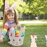 Easter Basket for Boys Girls Easter Bunny Basket with Rabbit Ears, Easter Egg Hunting Basket Easter Baskets for Kids Babies First Easter Gifts A - 45-Degree Angle