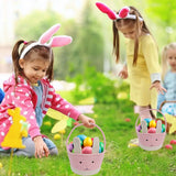 Easter Basket for Boys Girls Easter Bunny Basket with Rabbit Ears, Easter Egg Hunting Basket Easter Baskets for Kids Babies First Easter Gifts B