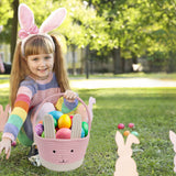 Easter Basket for Boys Girls Easter Bunny Basket with Rabbit Ears, Easter Egg Hunting Basket Easter Baskets for Kids Babies First Easter Gifts B - 45-Degree Angle