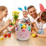 Easter Basket for Boys Girls Easter Bunny Basket with Rabbit Ears, Easter Egg Hunting Basket Easter Baskets for Kids Babies First Easter Gifts B