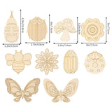 60Pcs Wood Cutouts Ornaments for Crafts Butterfly Flower Unfinished Wooden Slices DIY Paint Crafts Blank Hanging Embellishment for Painting Spring Holiday Party Supplies Beige