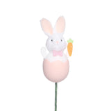 Bunny Plush Doll Pick DIY Bouquet Accessories Adorable Festival Gift Party Vase Filler Decorative Stick Cute Animal Ornament Pink