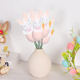 Bunny Plush Doll Pick DIY Bouquet Accessories Adorable Festival Gift Party Vase Filler Decorative Stick Cute Animal Ornament Pink