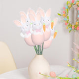 Bunny Plush Doll Pick DIY Bouquet Accessories Adorable Festival Gift Party Vase Filler Decorative Stick Cute Animal Ornament Pink