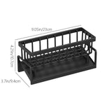 Sponge Holder for Kitchen Sink, Auto Draining Kitchen Sink Caddy, Rustproof Steel Dish Sponge Organizer with Removable Dishcloth Rack, Soap Dispenser Brush Holder X-Black