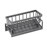 Sponge Holder for Kitchen Sink, Auto Draining Kitchen Sink Caddy, Rustproof Steel Dish Sponge Organizer with Removable Dishcloth Rack, Soap Dispenser Brush Holder X-Gray - Front View