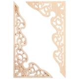 2 Pcs Long Furniture Carvings Wainscoting for Wall Wood Decorative Piece Office