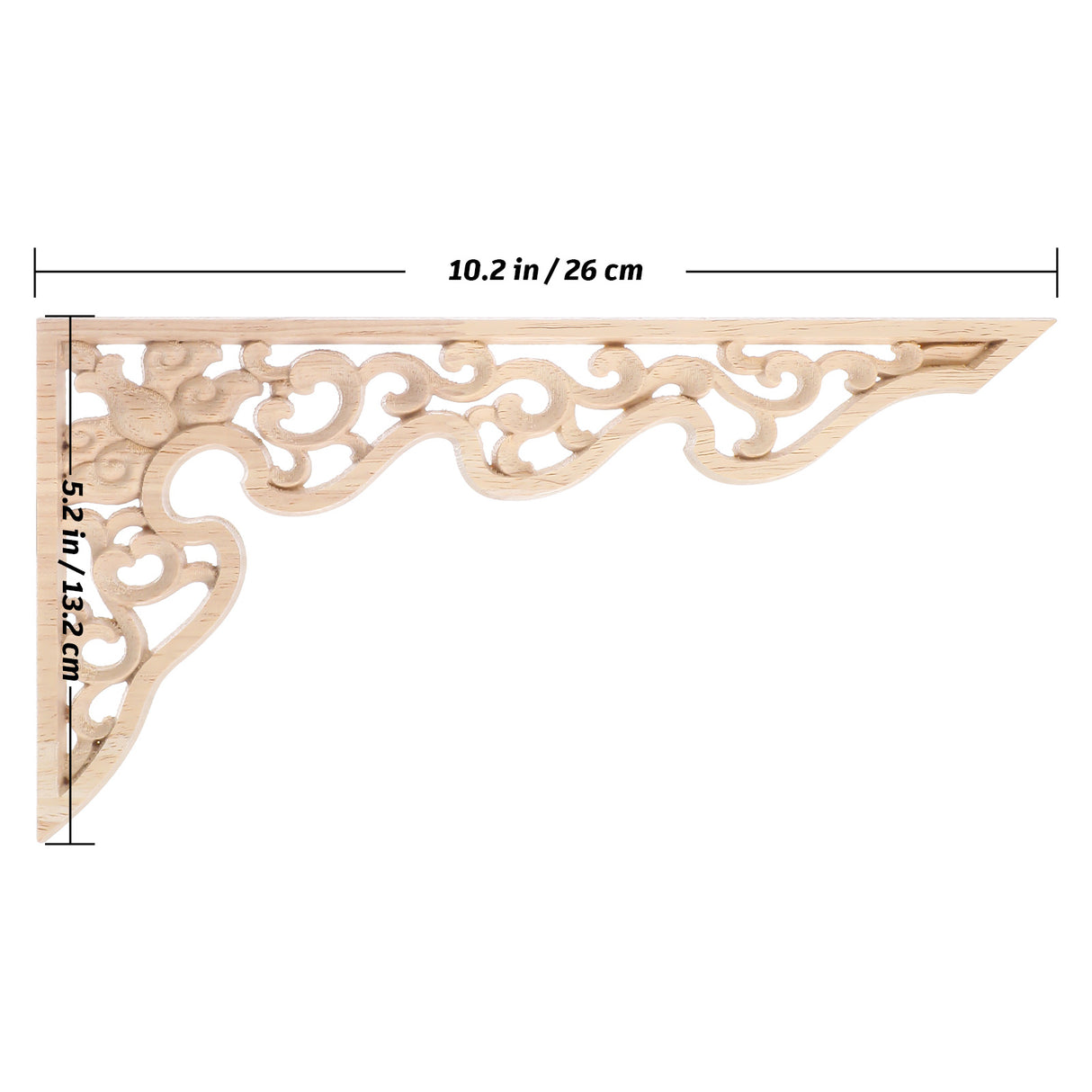 2 Pcs Long Furniture Carvings Wainscoting for Wall Wood Decorative Piece Office