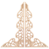 2 Pcs Long Furniture Carvings Wainscoting for Wall Wood Decorative Piece Office