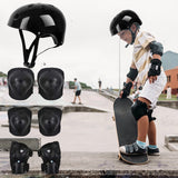 Kids Helmet Knee Elbow Pads Wrist Guard Sport Protective Gear Adjustable Scooter Skateboard Roller Bike Skate Cycling Set for Boy Girl Black - Side View