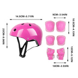 Kids Helmet Knee Elbow Pads Wrist Guard Sport Protective Gear Adjustable Scooter Skateboard Roller Bike Skate Cycling Set for Boy Girl Pink - Front View