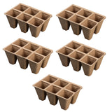 30 Cells Peat Pots Seed Starter Trays 5 Packs Biodegradable Seedling Pots Germination Trays Organic Plant Starter Kit A