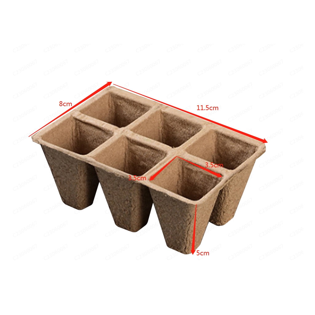 30 Cells Peat Pots Seed Starter Trays 5 Packs Biodegradable Seedling Pots Germination Trays Organic Plant Starter Kit B