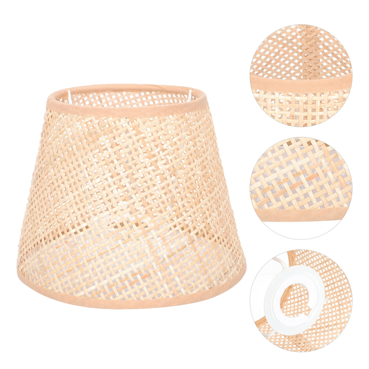 Khaki Rattan Floor Lamp Shade Replacement 6.7x6.7in for Study Room, 1 Piece and Stylish
