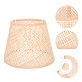 Khaki Rattan Floor Lamp Shade Replacement 6.7x6.7in for Study Room, 1 Piece and Stylish