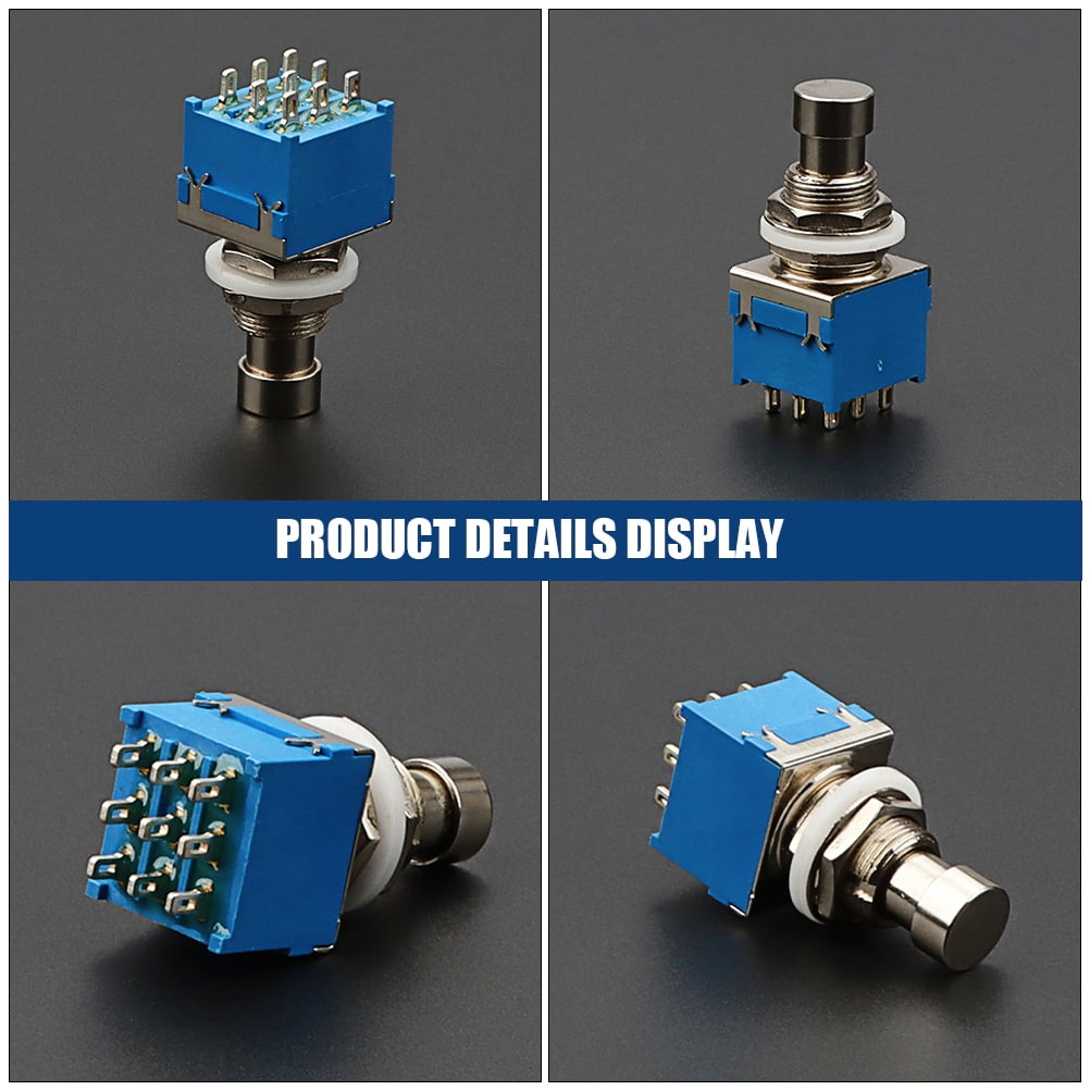 Metal Blue Guitar Footswitch 9 Pin Latching for Reliable Use