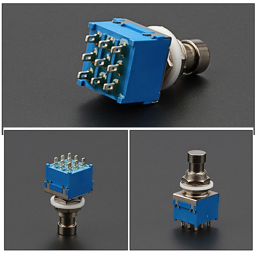Metal Blue Guitar Footswitch 9 Pin Latching for Reliable Use